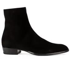CHELSEA Botas masculinas de couro genuíno estilo britânico bico fino de cano alto CHELSEA BOOT Botas masculinas com zípe
