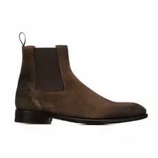 CHELSEA Botas Curtas Masculinas Dedo Apontado CHELSEA BOTA Couro Britânico Polido Retro All-Match Trendy Martin Boots