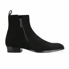 Chelsea botas curtas masculinas de couro genuíno chelssea bota botas masculinas europeu americano novo estilo zíper apon