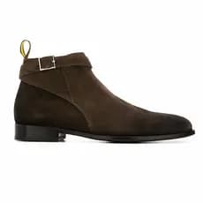 CHELSEA Botas masculinas de couro genuíno Botas curtas CHELSEA BOOT Novo estilo estilo britânico com fivela pontiaguda e