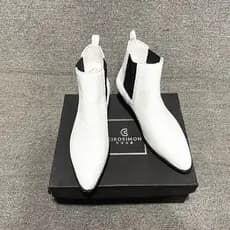 Sinosi Monchelsea Botas Masculinas De Couro Genuíno Botas Curtas De Ponta Britânica CHELSEA BOOT Botas Brancas Masculina