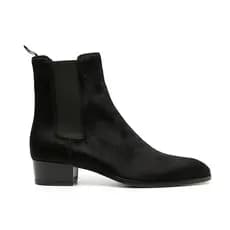 Chelsea botas masculinas de couro genuíno britânico bico fino chelsea bota curta masculina botas de crina botas Martin d