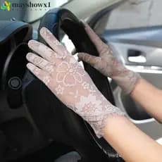 Luvas De Proteção Solar MAYSHOWX1 , Luva Fina De Renda Com , Respiráveis Antiderrapantes Para Dirigir Carro