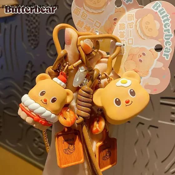Chaveiro Da Série Butterbear Food , Lindo Sanduíche , Biscoito , Urso , Mochila , Bolsa , Pingente , Acessório .