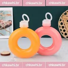 [YG] 350ML Bonito Donut Crianças Garrafa De Água À Prova De Vazamento Copo De Viagem Anti Queda Transparente Esportiva T