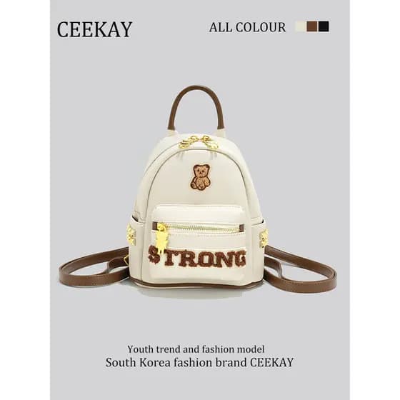 CEEEKAY Original autêntico nicho pequeno urso Mini mochila feminina 2026 novo estilo High-End pequena mochila