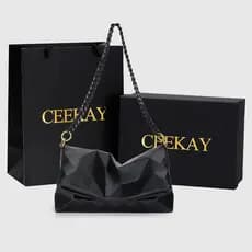 CEEEKAY Original nicho diamante bolsa de couro macio geométrica ombro axila saco 2026 novo estilo senhoras saco corrente