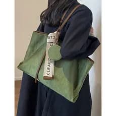 Bolsa de camurça de grande capacidade feminina outono inverno 2026 novo estilo All-Match Casual faculdade de um ombro