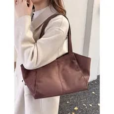Bolsa de camurça feminina grande capacidade 2026 novo estilo outono inverno Retro bolsa de ombro Casual trabalho Commute