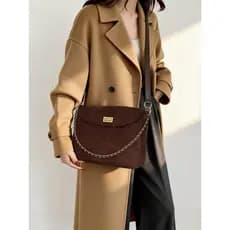 Camurça Retro saco feminino grande capacidade 2026 novo estilo outono inverno Casual saco do mensageiro de aparência gig