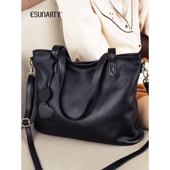 Sacola 2026 novo estilo grande capacidade Commuter bolsa feminina moda bolsa de couro genuíno axila ordem ombro mensagei