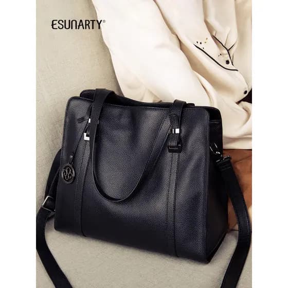 Mensageiro saco feminino 2026 novo estilo moda bolsa de couro genuíno feminino grande saco grande grande capacida
