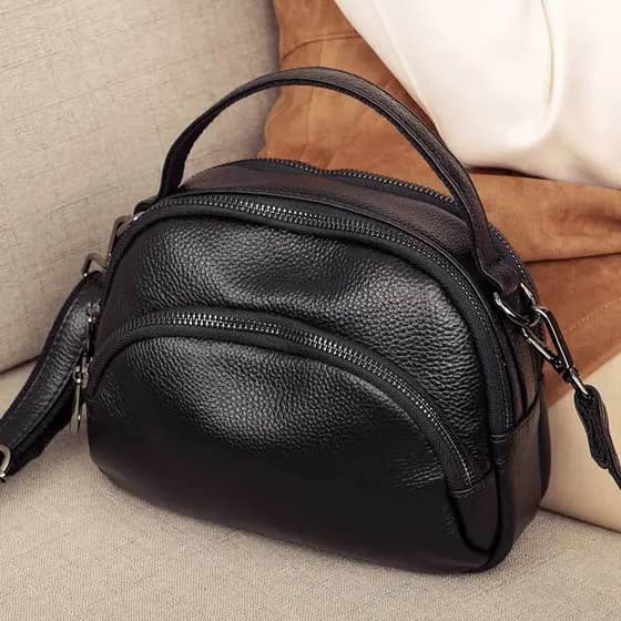 Bolsa de ombro feminina pequena bolsa 2025 novo estilo Multi-camada de couro genuíno bolsa mensageiro de ombro primeira