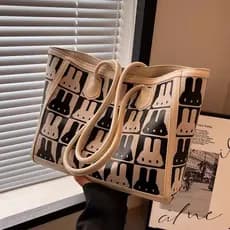 Bolsa tote de lona feminina 2025 primavera verão novo estilo moda portátil de um ombro bolsa de mamãe grande capacidade
