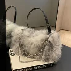 Outono inverno High-End sentir bolsa de pele feminina 2026 novo estilo corrente de pelúcia axila ordem bolsa de ombro bo