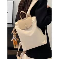 Mochila de pano de náilon à prova d'água feminina 2026 novo estilo moda dobrável leve lazer mochila de viagem grande cap