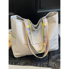 Japonês simples lona sacola feminina 2026 novo estilo moda Casual Commuter saco grande capacidade classe bolsa de ombro