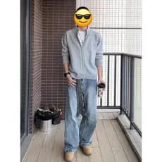 Cleanfit cinza gola dupla zíper camisola masculina estilo solto outono inverno malha Cardigan jaqueta americana na moda