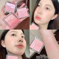 Pele de cetim da mãe!Flor de laranja água cetim Blush duas cores claro poros invisíveis fino piscando água luz rosto luz