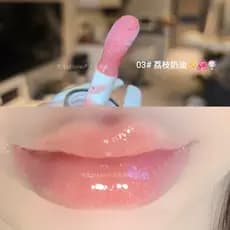 Creme de Lichia!Brilho de água espelho brilho labial baixa saturação temperamento clareamento hidratante rosa roxo pisca