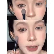 Multifuncional!Pincel iluminador de cabeça plana, sombra, manchas, Blush, pincel iluminador, maquiagem parcial, cor maci