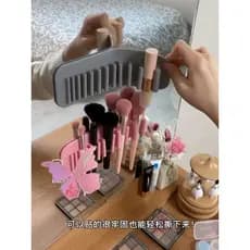 Outro artefato!Parede de sucção tipo Silicone maquiagem escova rack de armazenamento portátil escova de dentes rack de s