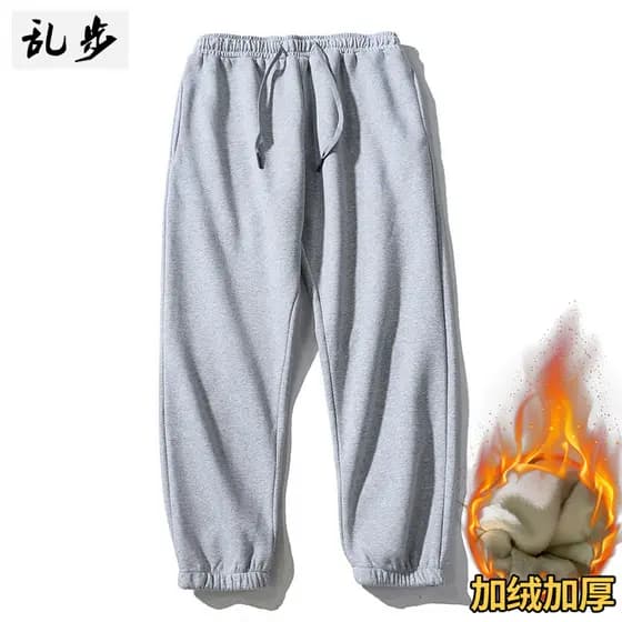 Calças de lã calças masculinas cor sólida calças esportivas soltas calças casuais na moda masculina Street Wear tornozel