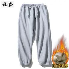 Calças de lã calças masculinas cor sólida calças esportivas soltas calças casuais na moda masculina Street Wear tornozel