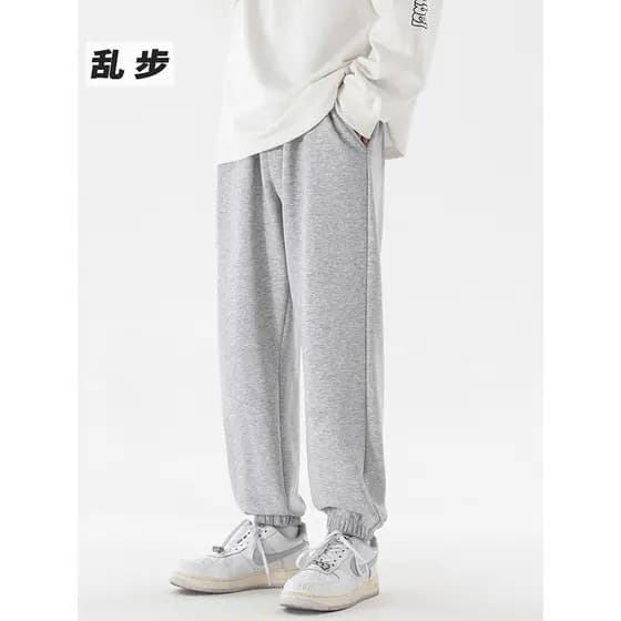 Calça de moletom masculina 2026 inverno novos produtos calças soltas calças casuais calças de moletom de lã masculina