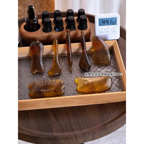 Resina puxando músculos meridiano pente olho beleza facial raspagem placa massageador facial acupuntura caneta vara conj