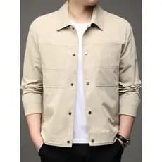 Lapela Workwear linha superior retalhos jaqueta masculina sarja Jacquard jaqueta de malha primavera outono coreano Casua