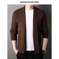 Cardigan camisola masculina com jaqueta de lã versão coreana malhas manga longa primavera outono tendência lapela camiso