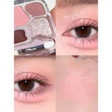 Bicho-da-seda Sensual Natural!Paleta de sombras Little Austin Deitado Silkworm Rosa Aidou Paleta de sombras de quatro co