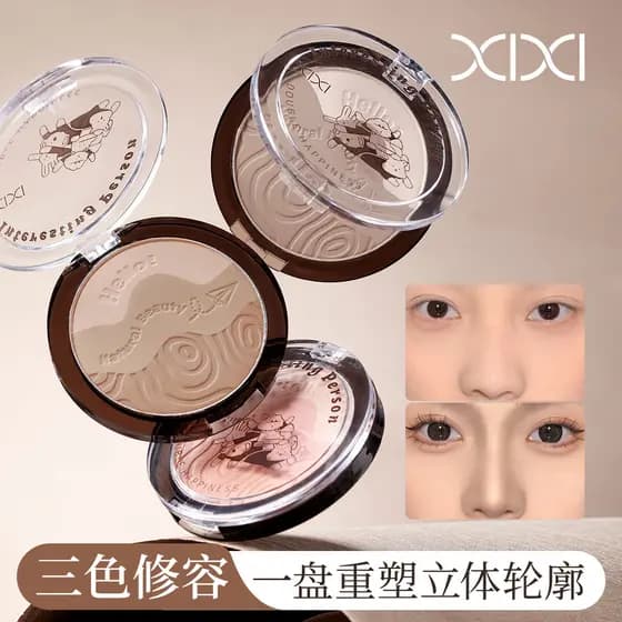 Xixixi Sheep Sheep Family Series Blush de alto brilho contorno placa multifuncional fosca três cores estudante iniciante