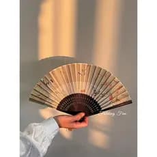 Novo estilo chinês dobrável pequeno ventilador verão estilo antigo portátil estilo chinês portátil Hanfu Cheongsam caval