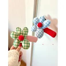 Bonito flor maçaneta luvas inverno pelúcia engrossado quarto maçaneta luvas do agregado familiar anti-colisão anti-estát