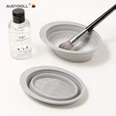 Limpador de pincéis de maquiagem AUDYDOLL!Almofada de limpeza para esfregar pratos, ferramenta útil de limpeza de Silico