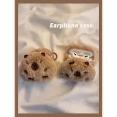 Kapibara capa protetora para fone de ouvido, pelúcia, capivara, Silicone, AirPodspro2, resistente a choques, bolsa de ar