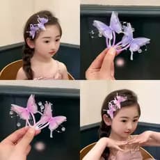 2026 estilo primavera estilo fada gradiente borboleta par infantil clipe influenciador trançado estilo de cabelo menina