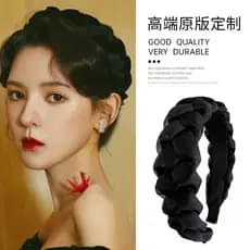 Retro preto torção alta bandana feminino rosto lavagem capa cabelo branco largo bandana Hairpin 2023 novo estilo high-En