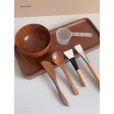 Estilo japonês High-End máscara de madeira tigela escova DIY ferramenta de ajuste de máscara SPA cuidados com a pele sal