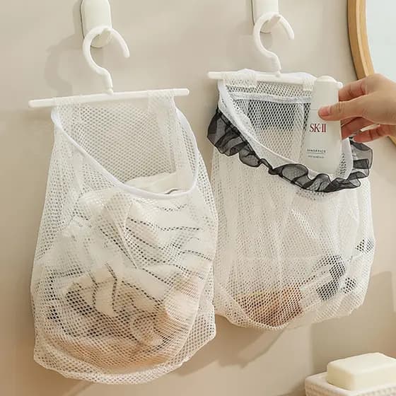 Cesto de roupas sujas Cesto de roupas sujas Rede de secagem de roupas Cesto de armazenamento de bolso Dormitório estudan