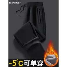 Calças de lã masculinas inverno 2025 novo estilo elástico cintura elástica calças casuais moletom masculino engrossado c