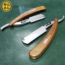 Navalha à moda antiga Manual velho Shanghai Log grão Retro navalha corte de cabelo navalha High-End suporte de lâmina de