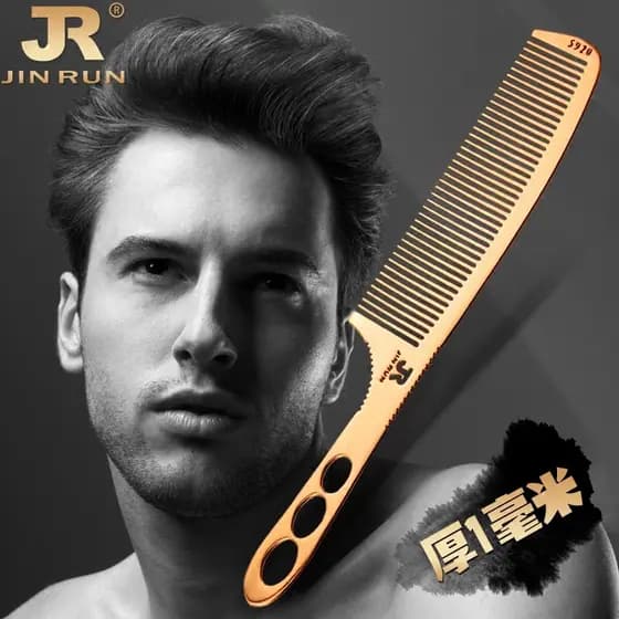 Pente de corte de cabelo plano de aço inoxidável, ultrafino, rosa, dourado, antiestático, inquebrável, corte de dente ma