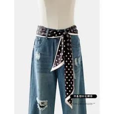Preto branco caju porca atada cinto lenço de seda feminino saia cinta cintura corrente Jeans decorativo cintura corda es