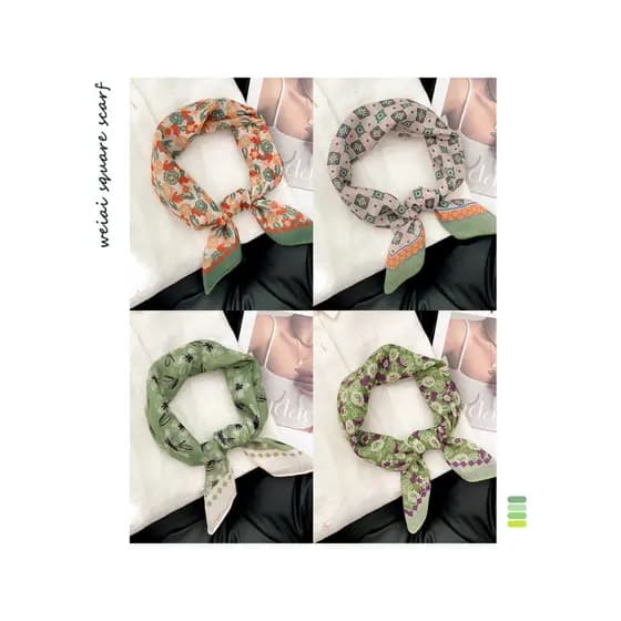 Estilo Pastoral pequeno Floral lenço quadrado lenço de seda feminino primavera novo estilo literário All-Match lenço dec