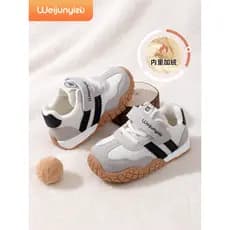 Wei Junyi pé novo estilo sapatos infantis meninos sapatos estilo inverno forro de lã tênis sapatos de bebê inverno sapat