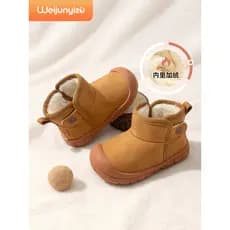 Weijunyi pé crianças botas de neve sapatos de algodão do bebê inverno forro de lã crianças sapatos meninos neve algodão