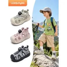 Weijunyi pé crianças sandálias meninos sapatos 2026 novo estilo sandálias do bebê verão meninas sapatos funcionais respi